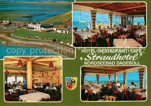 AK / Ansichtskarte Dagebuell Fliegeraufnahme Strandhotel Hotel Restaurant Gastraeume Dagebuell