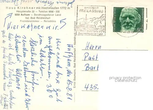 AK / Ansichtskarte Aufham_Anger Haus Kirchner mit Hochstaufen Aufham Anger