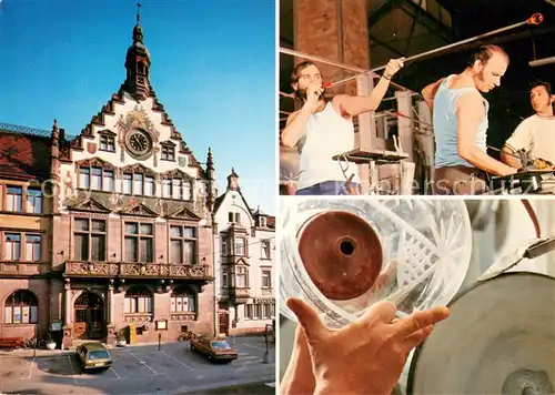 AK / Ansichtskarte Wolfach Barthmann Cristall Dorotheenhuette Glasmacher und Glasschleifer bei der Arbeit Wolfacher Rathaus Wolfach