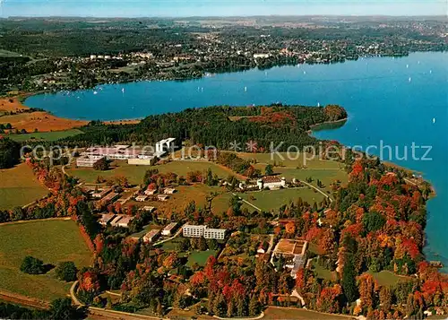 AK / Ansichtskarte Bernried_Starnberger_See Fliegeraufnahme mit Klinik Hoehenried Bernried_Starnberger_See