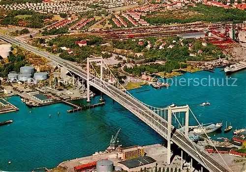 AK / Ansichtskarte Goeteborg Flygfoto over aelvsborgsbron med Hisingen i bakgrunden Goeteborg