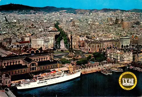 AK / Ansichtskarte Barcelona_Cataluna La Ciudad desde el transbordador del Puerto Barcelona Cataluna
