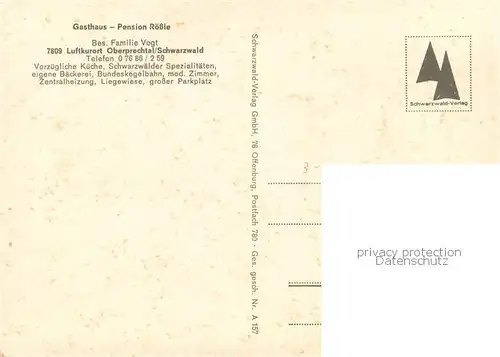 AK / Ansichtskarte Oberprechtal Gasthaus Roessle Oberprechtal