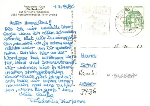 AK / Ansichtskarte St Peter Ording Die Seekiste Restaurant Cafe Gastraum 