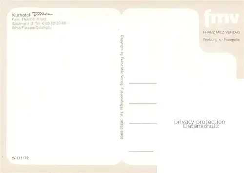 AK / Ansichtskarte Fuessen_Allgaeu Kurhotel Filser Fuessen Allgaeu