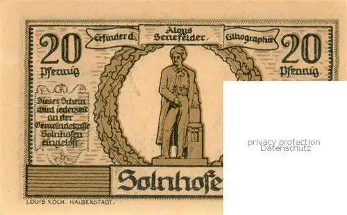 AK / Ansichtskarte Solnhofen 20 Pfennig Geldschein  Solnhofen