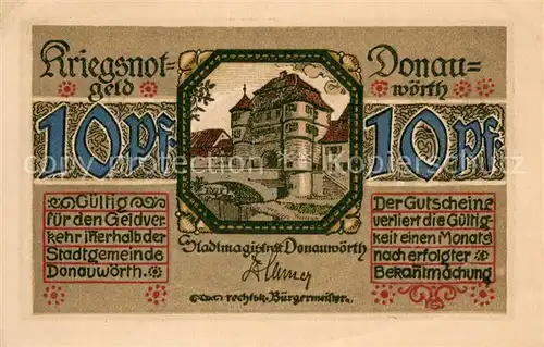 AK / Ansichtskarte Donauwoerth 20 Pfennig Geldschein  Donauwoerth