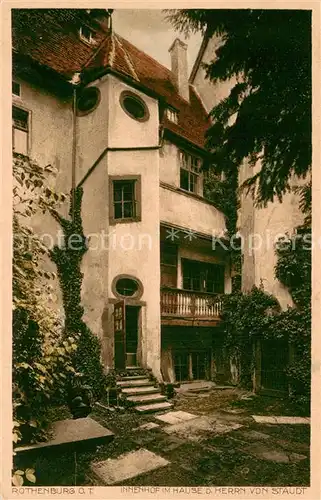 AK / Ansichtskarte Rothenburg__Tauber Innenhofim Hause des Herrn von Staudt 
