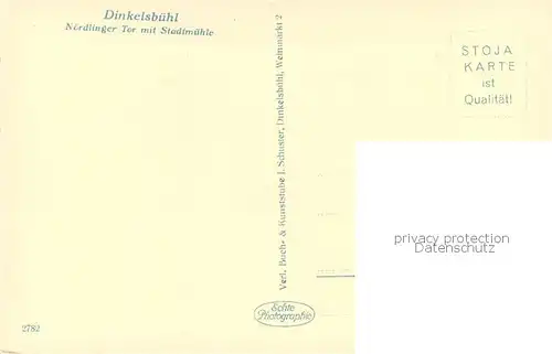 AK / Ansichtskarte Dinkelsbuehl Noerdlinger Tor mit Stadtmuehle Dinkelsbuehl