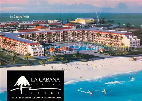 AK / Ansichtskarte Aruba_Niederlaendische_Antillen Fliegeraufnahme La Cabana Villas m. Strand 