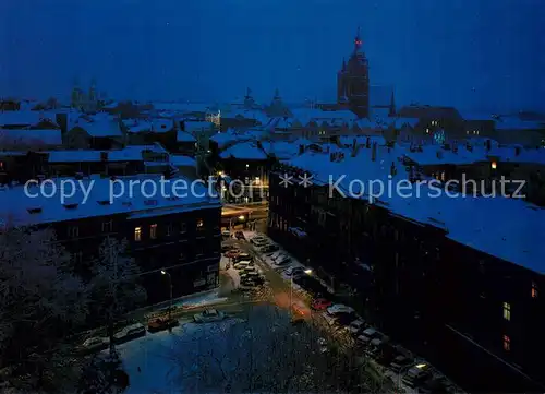 AK / Ansichtskarte Hradec_Kralove_Koeniggraetz Teilansicht bei Nacht Winter Schnee 