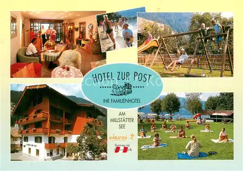 AK / Ansichtskarte Doebriach_Millstaettersee Hotel Zur Post Familienhotel Teilansichten Doebriach_Millstaettersee