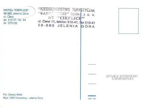 AK / Ansichtskarte Jelenia_Gora_Hirschberg_Schlesien_PL Hotel Cieplice Aussenansicht 