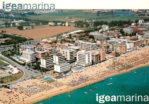 AK / Ansichtskarte Igea_Marina_Bellaria_Rimini_IT Fliegeraufnahme Strand Panorama 