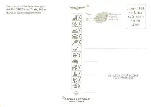 AK / Ansichtskarte Brixen_Thale Fliegeraufnahme Gesamtansicht m. Barocker Dekanatspfarrkirche Brixen_Thale