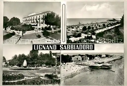 AK / Ansichtskarte Lignano_Sabbiadoro_IT Albergo Marin u. Strand 