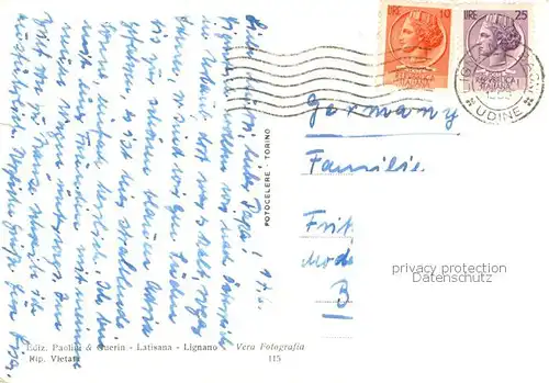 AK / Ansichtskarte Lignano_Sabbiadoro_IT Albergo Marin u. Strand 