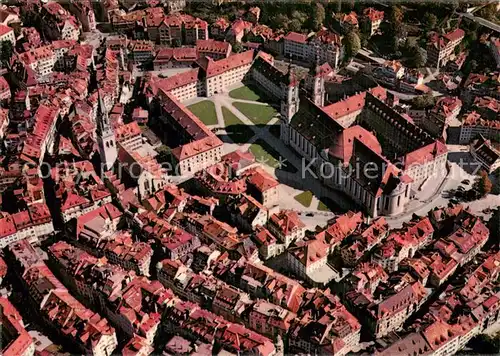 AK / Ansichtskarte St_Gallen_SG Fliegeraufnahme Kathedrale   Regierungsgebaeude u. St. Laurenzen St_Gallen_SG