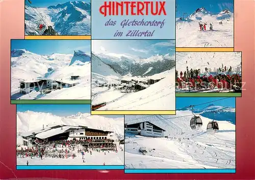 AK / Ansichtskarte Hintertux_Zillertal Sommer  Winter Skizentrum Pisten Gletscherdorf Goldeln  Hintertux_Zillertal