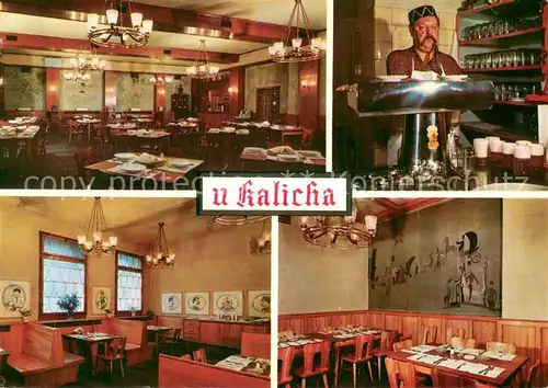 AK / Ansichtskarte Prag__Prahy_Prague Restaurant U Kalicha Innenansichten 
