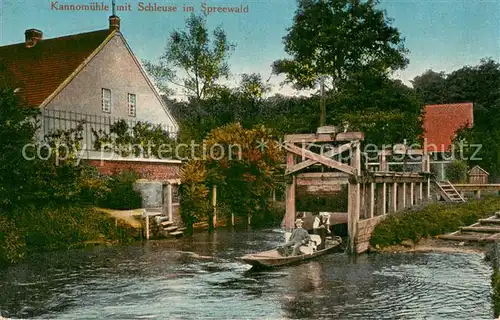 AK / Ansichtskarte Alt_Zauche Kannomuehle mit Schleuse im Spreewald Alt_Zauche