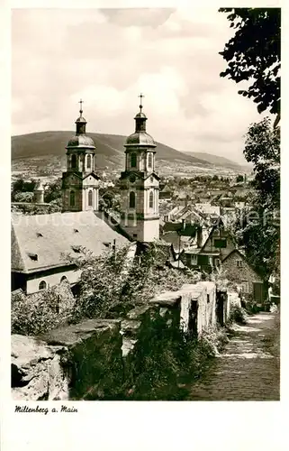 AK / Ansichtskarte Miltenberg_Main Gasse an der Stadtmauer Kirchtuerme Miltenberg Main