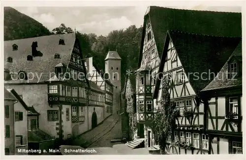 AK / Ansichtskarte Miltenberg_Main Schnatterloch Alter Marktplatz Altstadt Fachwerkhaeuser Miltenberg Main