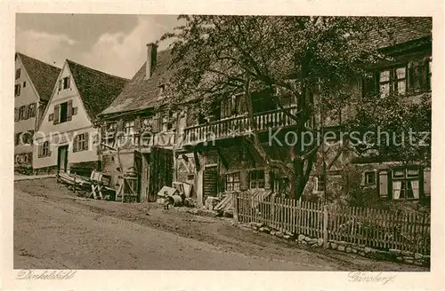 AK / Ansichtskarte Dinkelsbuehl Haeuser am Gaensberg Kupfertiefdruck Dinkelsbuehl