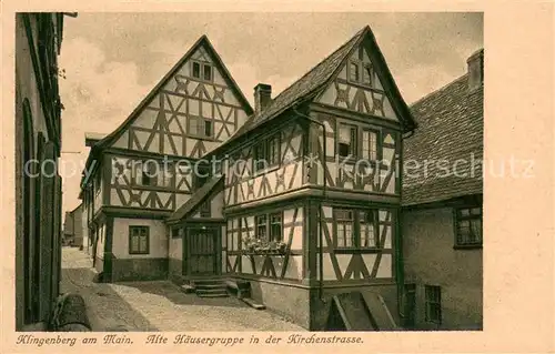 AK / Ansichtskarte Klingenberg_Main Alte Haeusergruppe in der Kirchenstrasse Fachwerkhaeuser Klingenberg Main