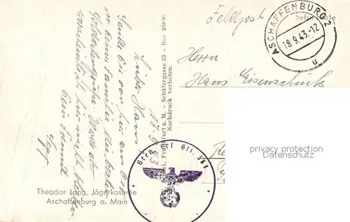 AK / Ansichtskarte Aschaffenburg_Main Jaegerkaserne Aschaffenburg Main