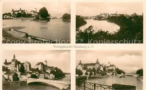 AK / Ansichtskarte Neuburg__Donau Teilansichten Schloss Donaubruecke 