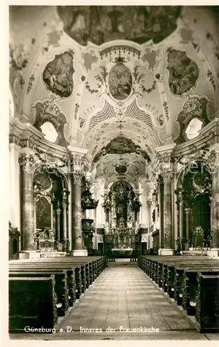 AK / Ansichtskarte Guenzburg Inneres der Frauenkirche Guenzburg