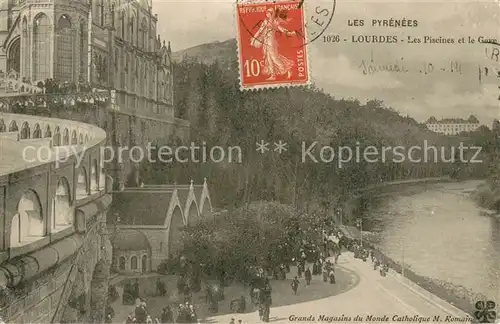 AK / Ansichtskarte Lourdes_Hautes_Pyrenees Les Piscines et le Gare Lourdes_Hautes_Pyrenees