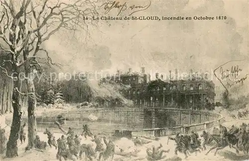 AK / Ansichtskarte St Cloud_92 Le Chateau de St Cloud incendie en Octobre 1870 