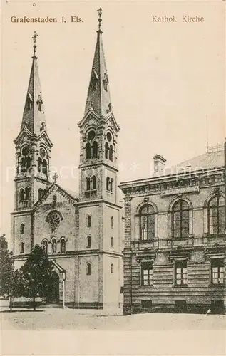 AK / Ansichtskarte Grafenstaden_67_Alsace Kath Kirche 