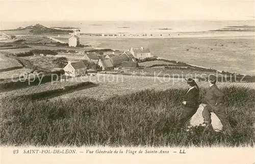 AK / Ansichtskarte Saint Pol de Leon_29_Finistere Vue generale de la Plage de Sainte Anne 