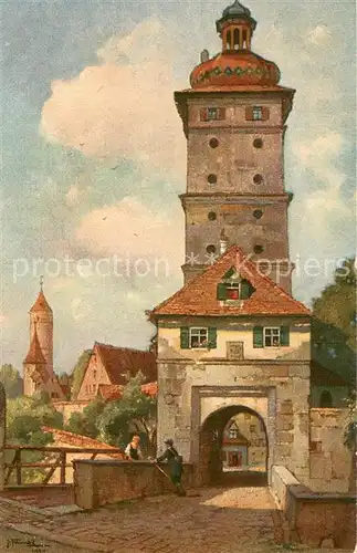 AK / Ansichtskarte Dinkelsbuehl Segringer Tor J. Frank Kuenstlerkarte Dinkelsbuehl