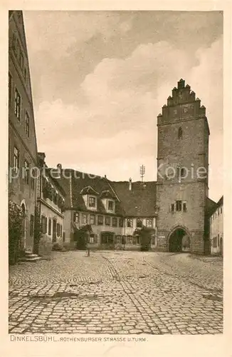 AK / Ansichtskarte Dinkelsbuehl Rothenburger Strasse und Turm Dinkelsbuehl
