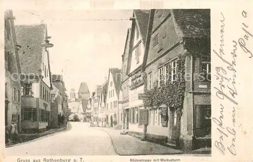 AK / Ansichtskarte Rothenburg__Tauber Roederstrasse mit Markusturm 