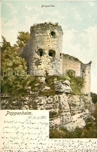 AK / Ansichtskarte Pappenheim_Mittelfranken Partie an der Burg Ruine Pappenheim Mittelfranken