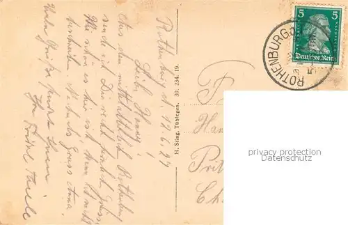 AK / Ansichtskarte Rothenburg__Tauber Burgtor Kuenstlerkarte 