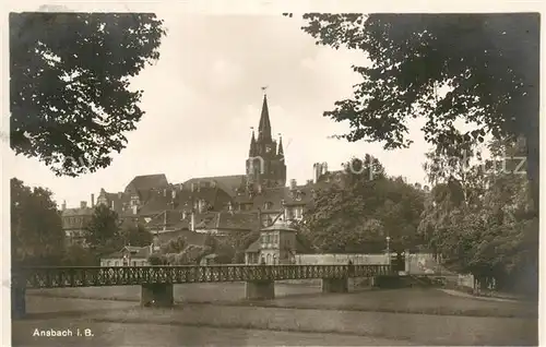 AK / Ansichtskarte Ansbach_Mittelfranken Blick zur Altstadt mit Kirche Ansbach Mittelfranken