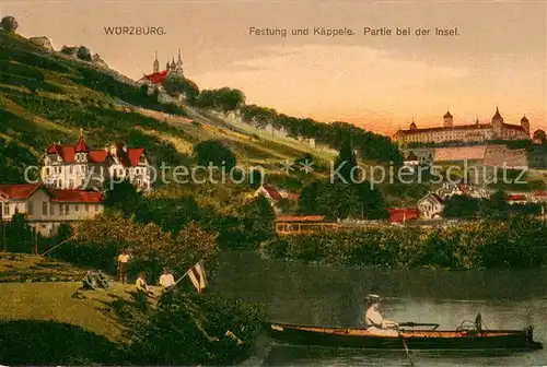 AK / Ansichtskarte Wuerzburg Festung und Kaeppele Partie bei der Insel  Wuerzburg