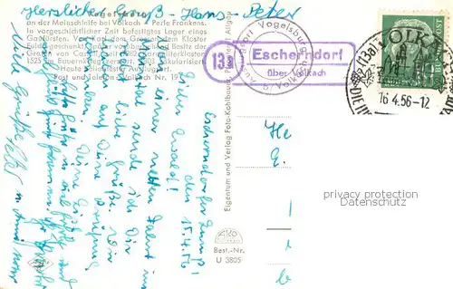 AK / Ansichtskarte Volkach Ausflugsort Vogelsburg Restaurant Terrasse Blick ins Maintal Volkach