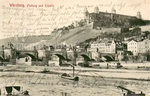 AK / Ansichtskarte Wuerzburg Mainbruecke Festung Kaeppele Wallfahrtskirche Wuerzburg