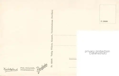 AK / Ansichtskarte Friedrichsbrunn_Harz Blick von der Kurhaus Terrasse Kupfertiefdruck Friedrichsbrunn Harz