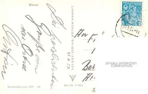 AK / Ansichtskarte Wismar_Mecklenburg Alter Hafen Grube St. Nikolaikirche Alter Schwede Wassertor Wappen Wismar_Mecklenburg