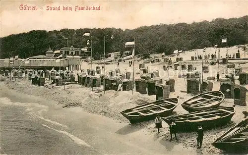AK / Ansichtskarte Goehren_Ruegen Strand beim Familienbad Goehren Ruegen