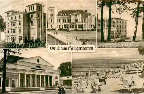 AK / Ansichtskarte Heiligendamm_Ostseebad Kurheime Kulturhaus und Strand Heiligendamm_Ostseebad