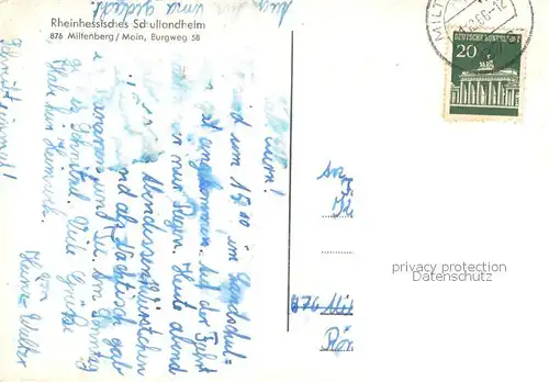 AK / Ansichtskarte Miltenberg_Main Rheinhessisches Schullandheim Miltenberg Main